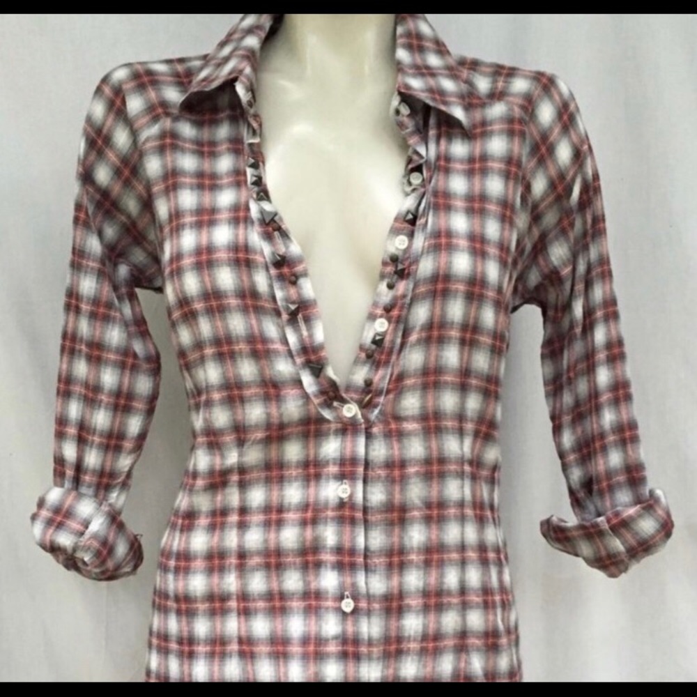 COPY - Free people size 0 plaid button up
